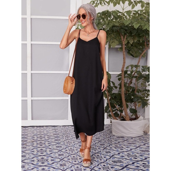 Solid Cami midi Dress black - Picture 11 of 11